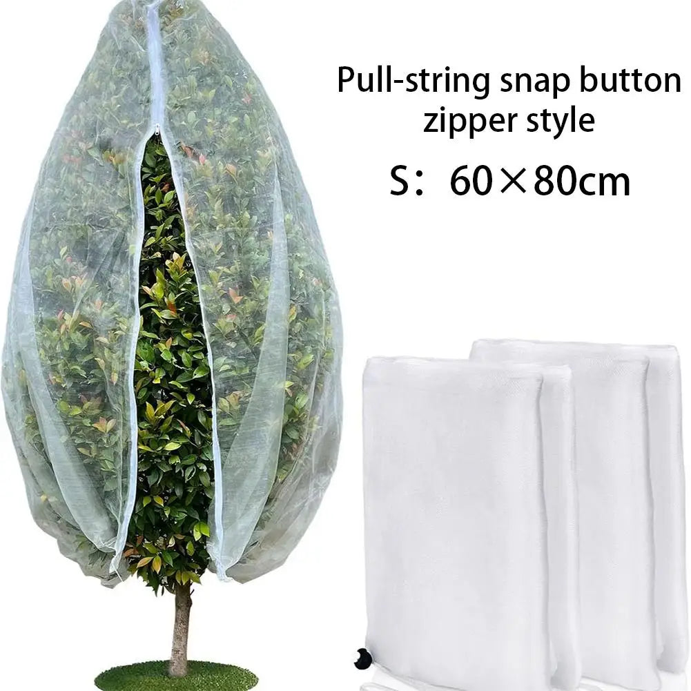 Insect Netting Cover for Plants with Zipper & Drawstring Breathable Anti-Bug Mesh for Garden Vegetables, Trees & Potted Plants