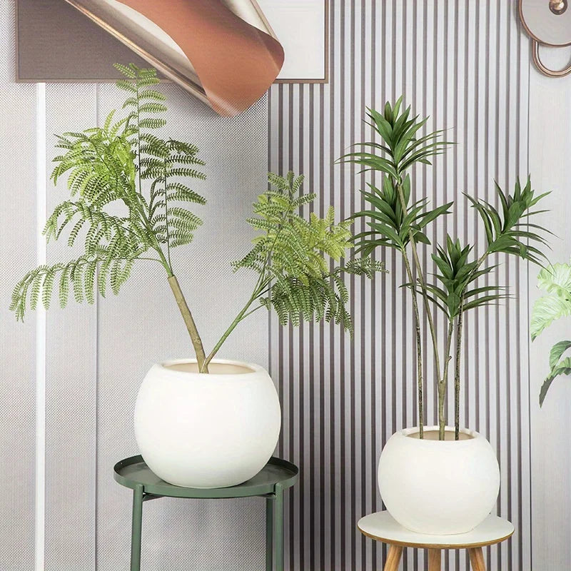 Indoor Outdoor Round Flower Pots, Lightweight Unbreakable Plastic Planters for Garden,  Balcony & Home Flower Planting