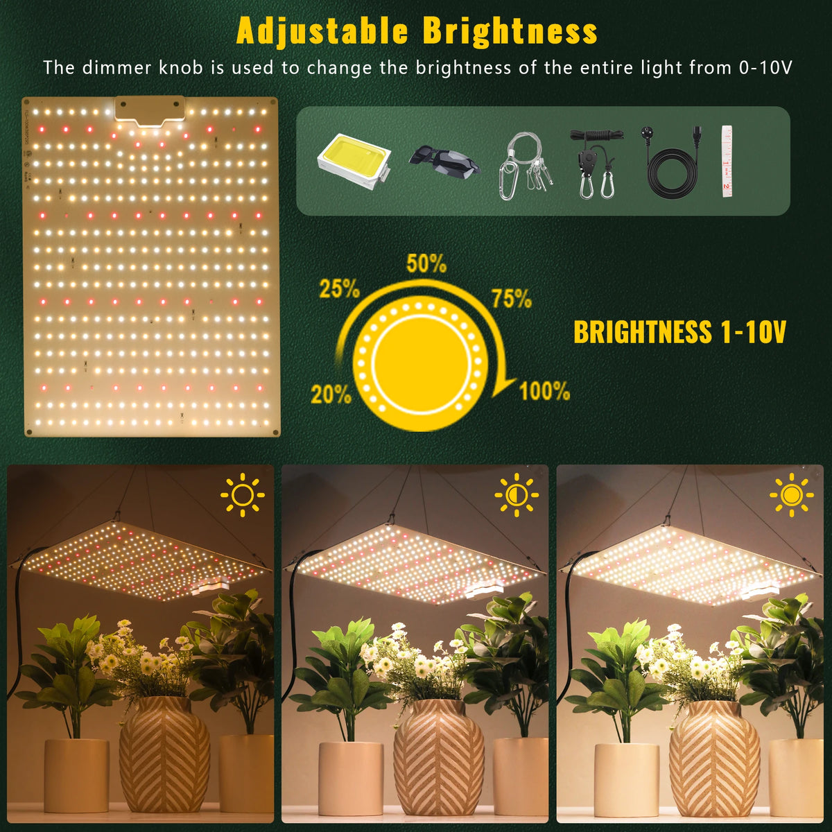 LED Grow Light 500W 600W 800W 1000W Diode Full Spectrum Silent Quantum Board Used for Greenhouse Tent Hydroponic Plant