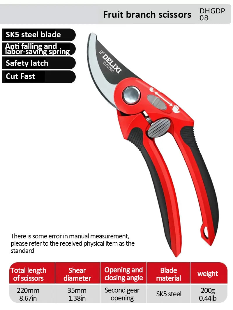 Garden Pruning Shears,Pruner Scissors Cutting,Wear-Resistant&Non-Slip Handle, Portable Knife,Manual Gardening Tools.