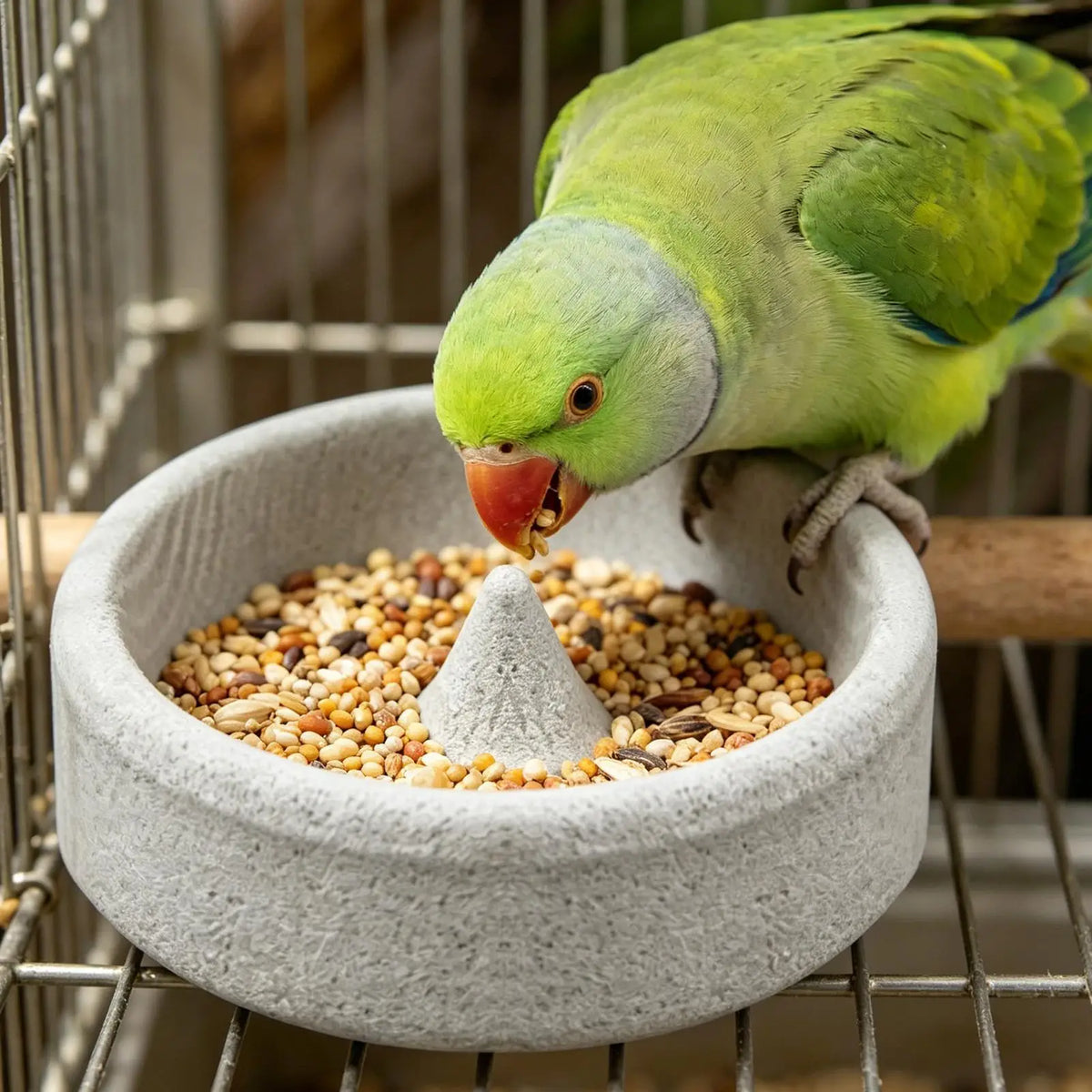 Bird Feeders for Outdoors | Round Small Stone Weatherproof Dish | Backyard Bird Feeder | for Water Pet Finch Parrots Watching