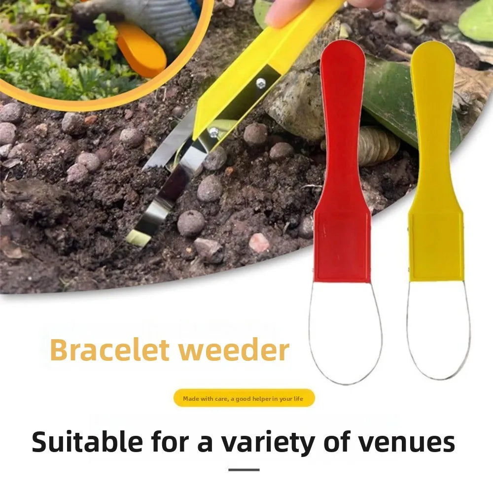 1PCS Hand Loop Weeder Stainless Steel Garden Weeder Puller Easy Effort Saving Weed Removal Non Slip Grip Lawn Yard Weeding Tool