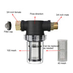 Garden Hose Filter Avoiding Blocking Engineering Plastic Whole House Sediment Water Filter 3/4 Inch Thread for Household