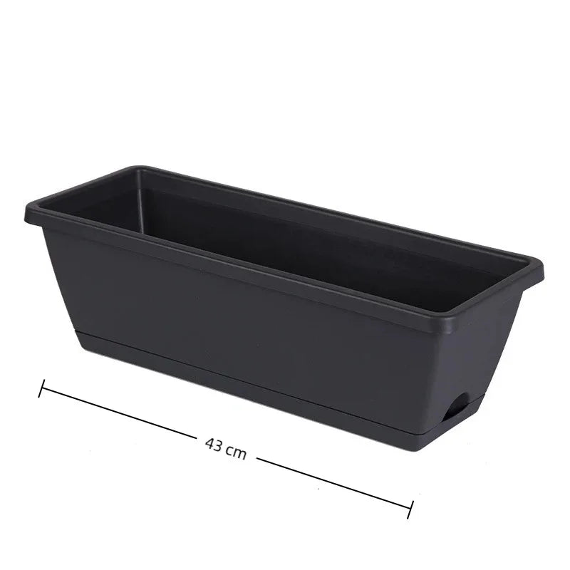 Rectangle Plant Containers Decors With Drainage Holes Flower Pot Plant Pot Window Box Planter For Outdoor Garden Home