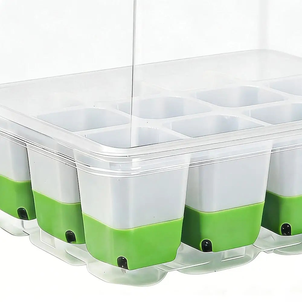 Seedling Starter Tray Indoor Garden Greenhouse Growth Potting with Cover Adjustable Humidity Germination Box Gardening Supplies