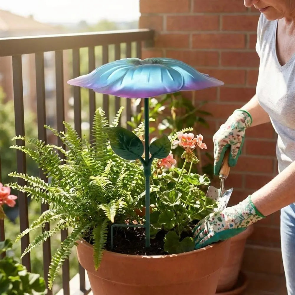 Flower Shape Plant Shade Umbrella UV Protection Iron Art Plant Sunblock Cover Weather-resistant Rust-proof Garden Shade Cover