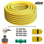 5/10/20m Heavy-Duty Rubber Garden Hose - Scratch & Wear Resistant, Leak-Proof, All-Season for Home, Balcony & Car Washing