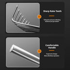 Garden Stainless Steel Hand Rake Manual Integrated Small Leaf Rakes Gardening Tool Multi-Claw Soil Rake For Planting Vegetable