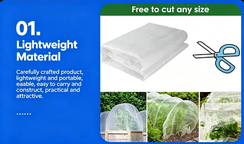 Garden Plant Protective Netting 60‑Mesh, Pest & Bird Proof Cover for Vegetable Flower Fruit Plant Care Protection