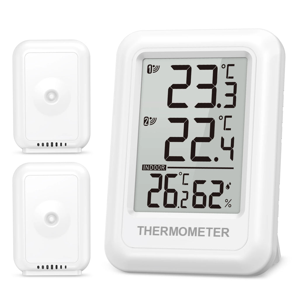 ORIA Outdoor Thermometer Wireless Indoor Hygrometer Digital Room Thermometer with 2 Sensors for Office Home