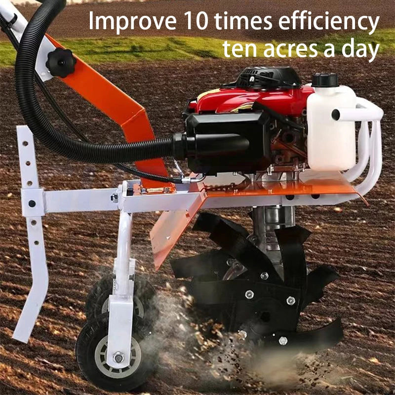 Rotary Cultivator Efficien Micro-Cultivator Tilling Soil And Loosening Soil  Cultivator Small Ditching Rotary Cultivator Tilling