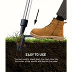 Heavy-Duty Stand Up Weed Puller Tool,4-Claw Upright Weeder with Adjustable Height, Portable Tool for Lawn,Durable,Lightweight