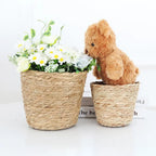 1Pcs Mini/S/M/L Grass Woven Flowerpot For Garden Terraces Small Plant Flower Basket Seedling Containers Planter Basket