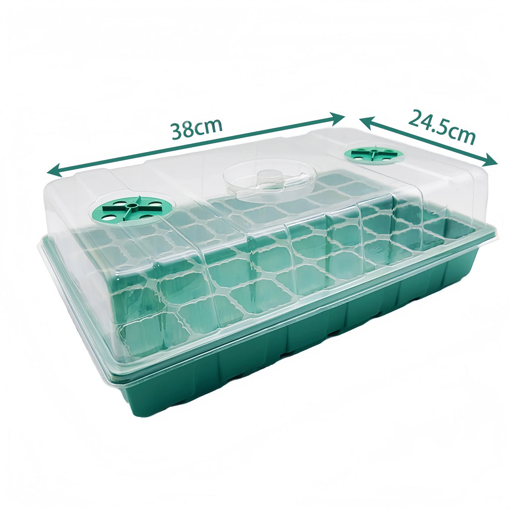 12/40 Holes Seed Starter Tray Seedling Plant Trays with Humidity Vented Domes Bases Seed Starting Indoor Gardening Greenhouse