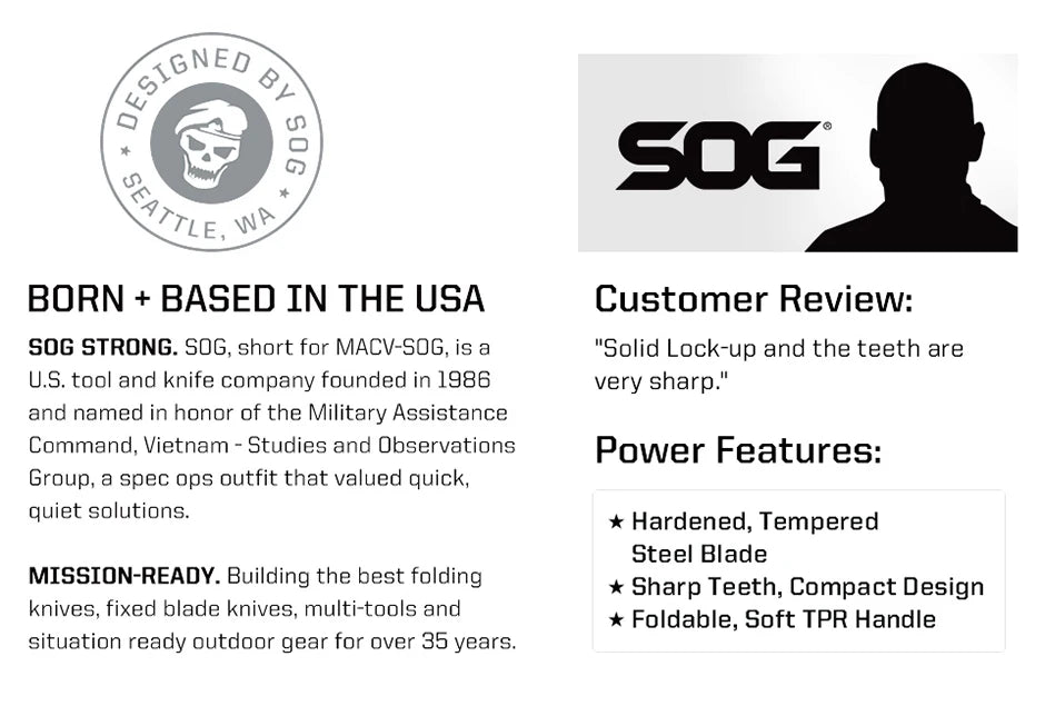 SOG Folding Saw Multifunctional Hand Tools Mini Foldable Home Garden Outdoor Camping Hunting Small Survival Multi-tool Wood Saw
