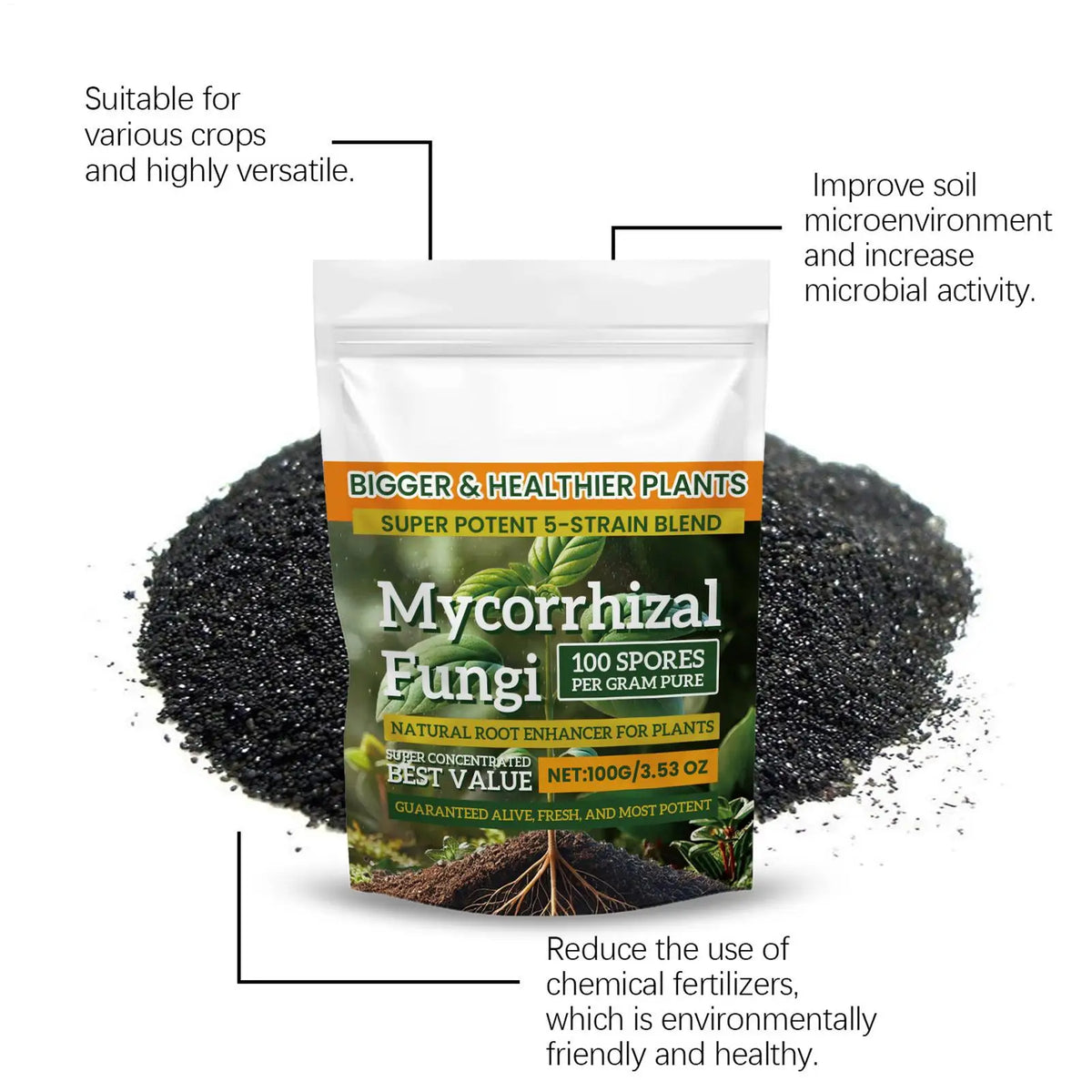 100g Plant Fertilizer Powder Plant Growth Nutrient Fertilizer Safe and Effective Rooting Supplement for Soil Culture Hydroponics