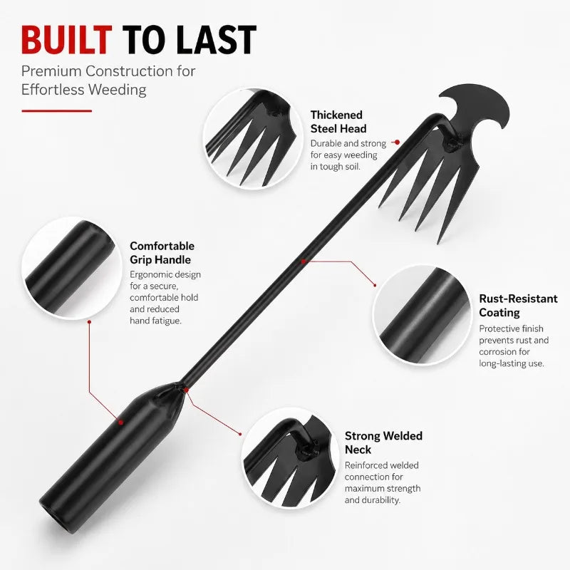 Four-tooth Weeding Rake Manual Weeding Machine for Gardens-durable and Portable Garden Weeding Tools for Gardening and Farms
