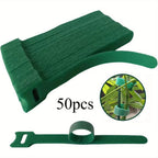 50/100pcs Reusable Adjustable Non-Slip Nylon Plant Ties with Hook and Loop Fasteners, Ideal for Gardening Applications