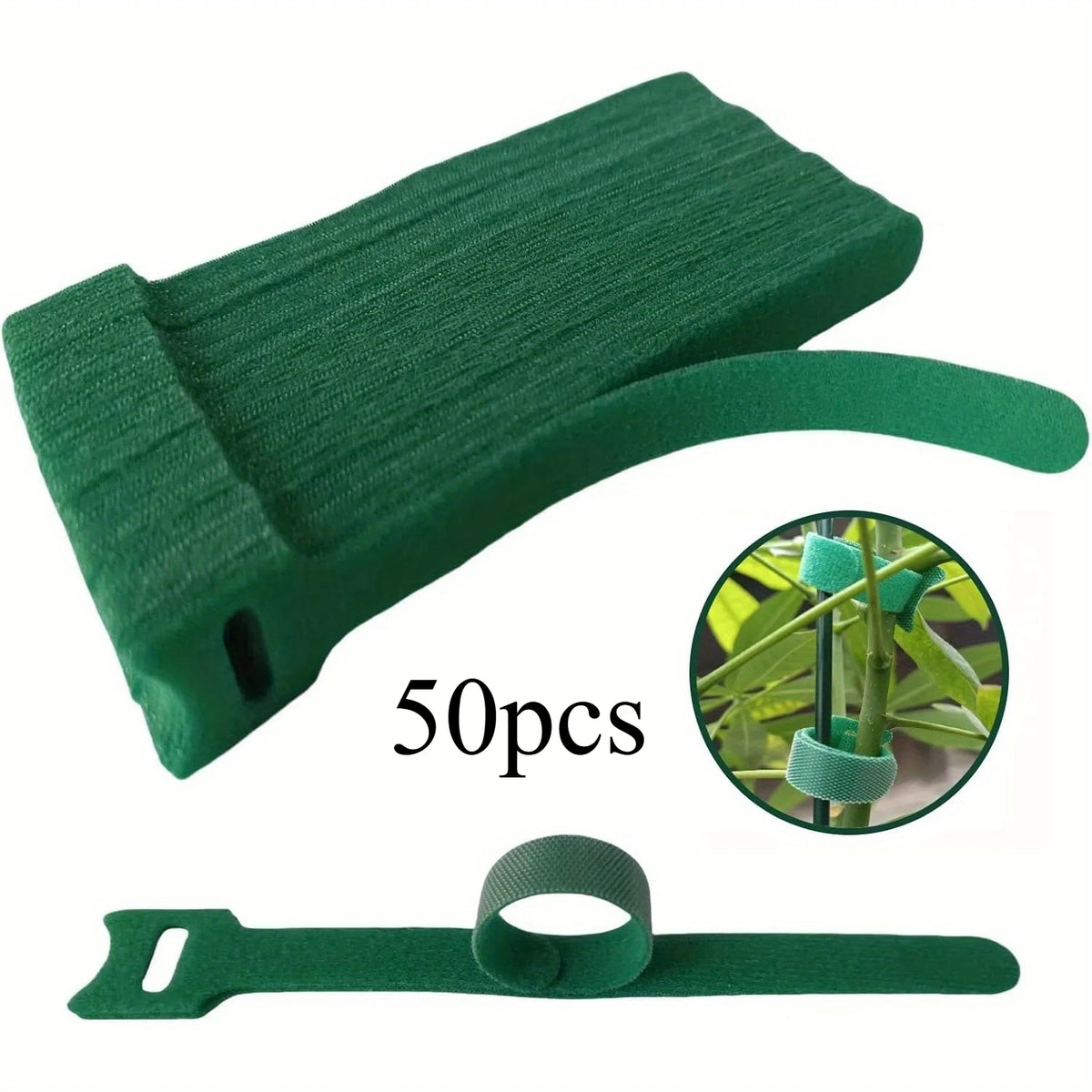 50/100pcs Reusable Adjustable Non-Slip Nylon Plant Ties with Hook and Loop Fasteners, Ideal for Gardening Applications
