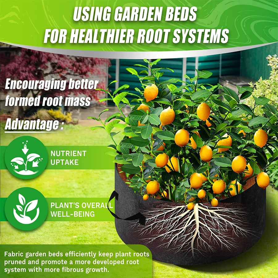 6+1 Grids Nonwoven Planting Grow Bag Pots Gardening Supplies Outdoor Garden Planters Vegetable Flower Pot Container Seeds Sack