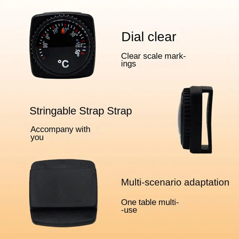 Outside Temperature Gauge 24mm Wearable Portable Accuracy Gauge with Case Indoor Outdoor Thermograph for Car Rv Motorcycle