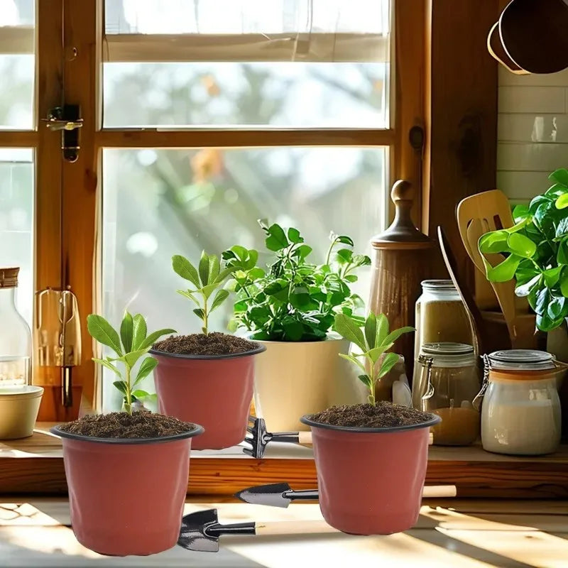 100/20x Seeding Nursery Pot Black Red Plants Nursery Pots Seedling Cups Grow Box Planters Home Garden Potted Container Wholesale