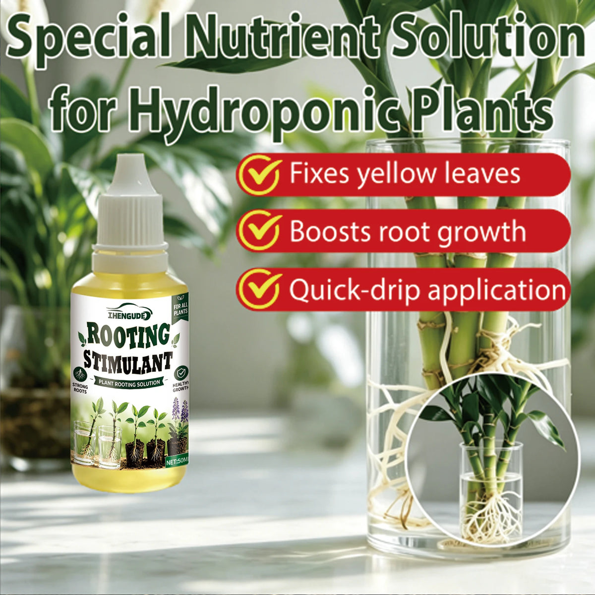 Plant Rooting Promoter Germination Kit｜Nourishes Seedlings and Strengthens Roots, Promotes Plant Germination, Improves Yellowing of Leaves, Accelerates Rapid Rooting, Enhances Root Vitality, Reduces Transplant Stress, Suita