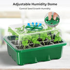 10PCS Seedling Trays Seed Starter Kit Mini Propagator Plant Grow Kit with Humidity Vented Domes and Base for Seeds Starting