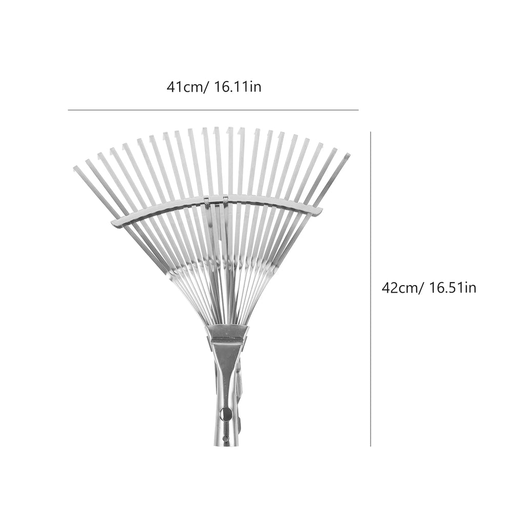 Garden Leaf Rake Grass Farming Rake Telescopic Rake Stainless Steel Handle Landscape Rake Wire Gardening For Remover Tool Leaves