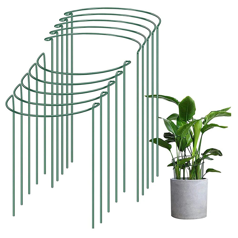 Green Metal Plant Support Stakes, 2-Piece Set
