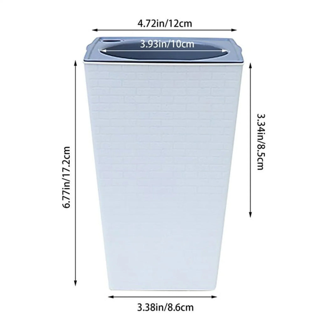 Large Flowerpot Imitation Metal Plastic Tall Planter Garden Accessories Brick Pattern Square Flower Pots With Inlet Watering