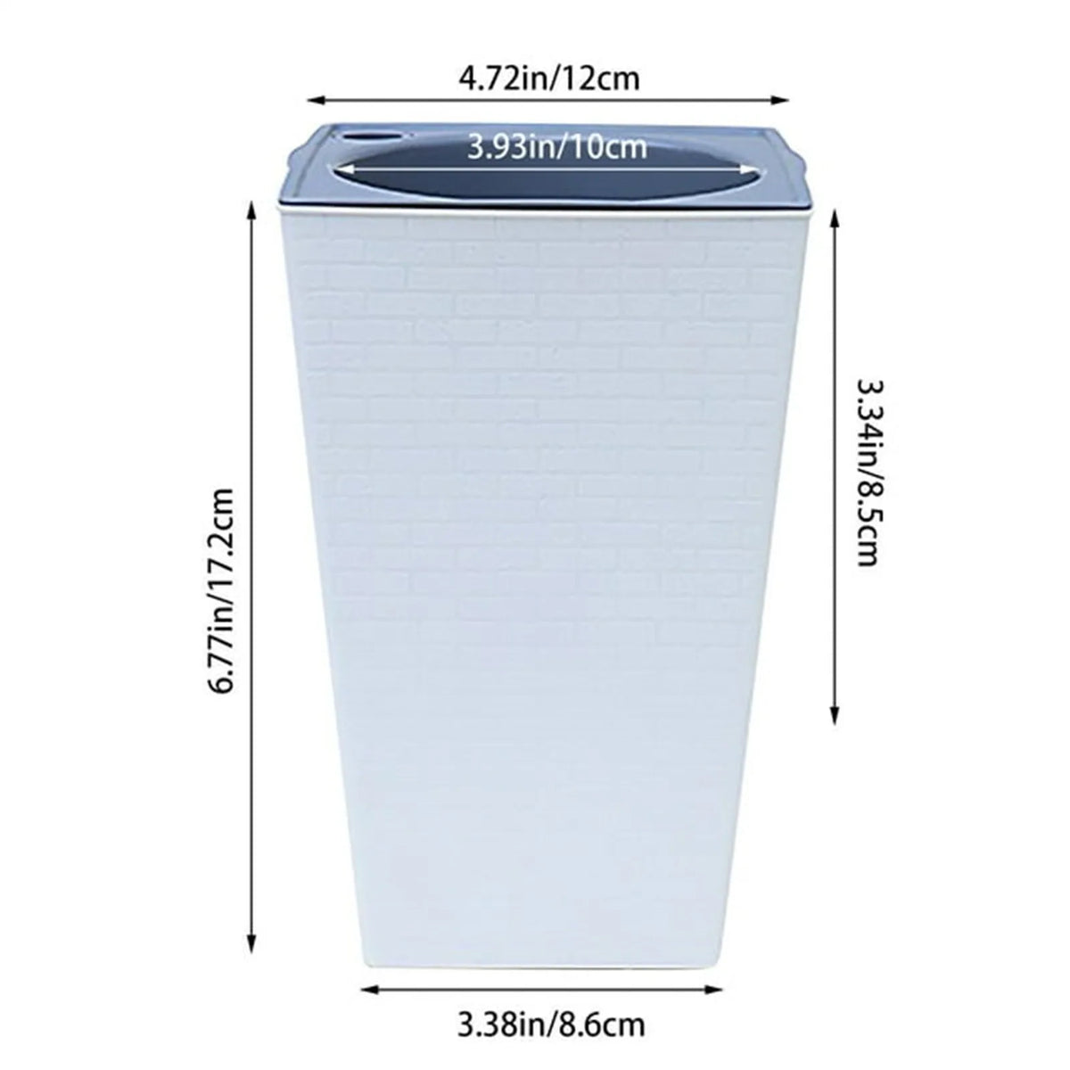 Large Flowerpot Imitation Metal Plastic Tall Planter Garden Accessories Brick Pattern Square Flower Pots With Inlet Watering