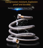 Garden Water Hose Black Pipe 1.5/2M Flexible Pull Extension Pipes Shower Accessories New SUS304 Bathroom Extendable Hoses Home