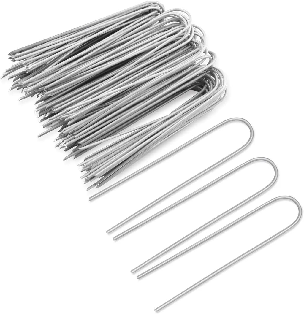 U-Type Garden Staples, Zinc-Coated Steel Landscape Pins
