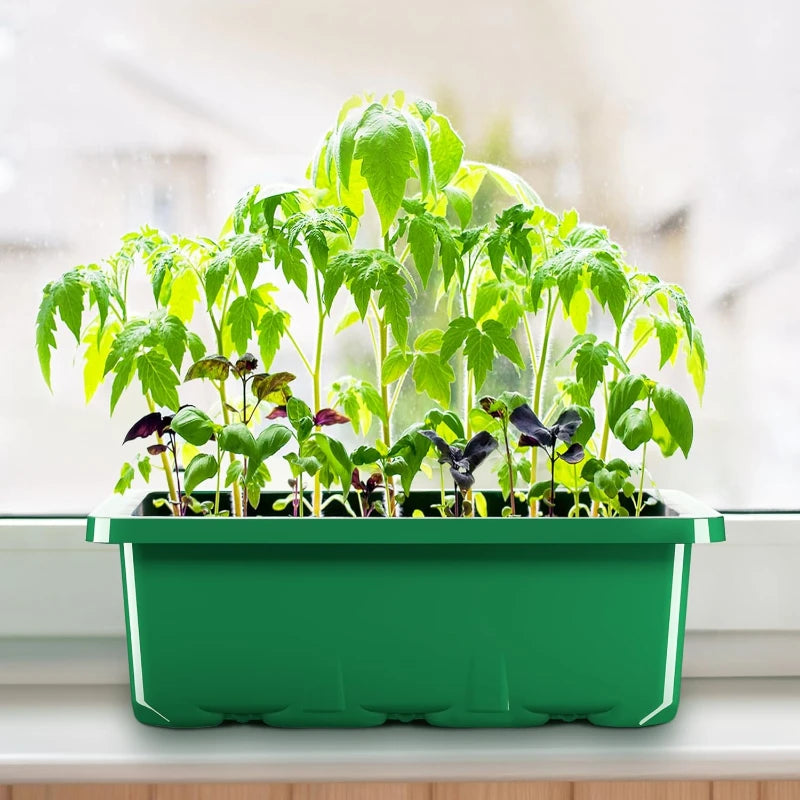 10PCS Seedling Trays Seed Starter Kit Mini Propagator Plant Grow Kit with Humidity Vented Domes and Base for Seeds Starting