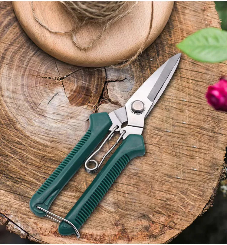 Straight Head Pruning Shears Non-slip HandleStainless Steel Outils Manuels Household Bonsai Garden Scissors Pruing Shear