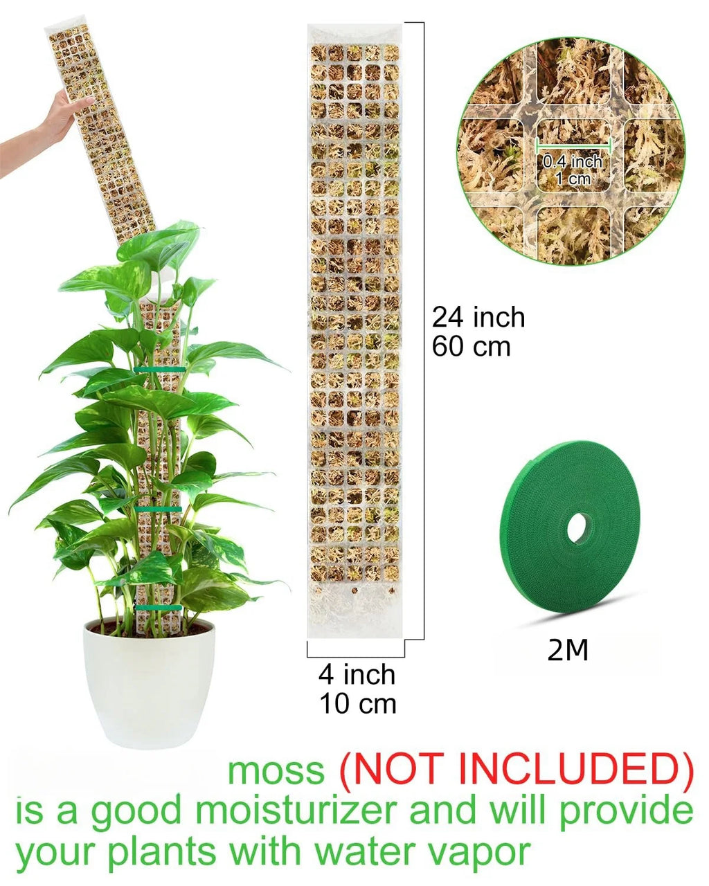 Plants Moss Pole Garden Subject Flower Plant Climbers Bonsai Accessories Pots Tutors ,for Planters Plants Growth Holder Support