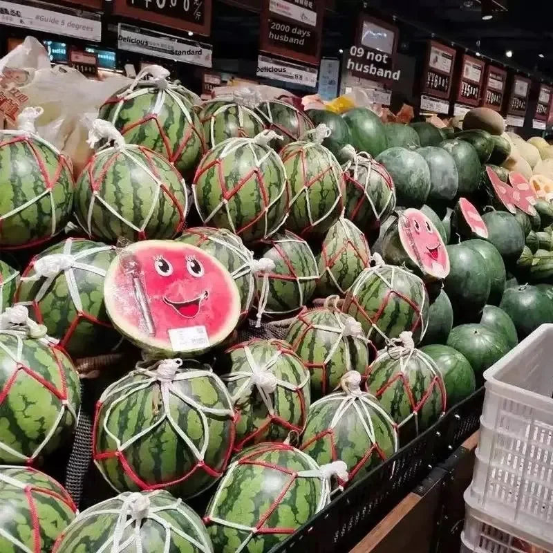 Watermelon Mesh Bag Hammock Reusable Melon Hanging Net Bag Fruit Harvest Trellis Hammock For Watermelon Pumpkin Cantaloupe