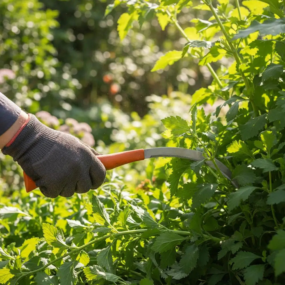 Home Garden Weeding Sickle Sharp Stainless Steel Mowing Tool with Non-Slip Handle for Gardening Weeding & Harvesting
