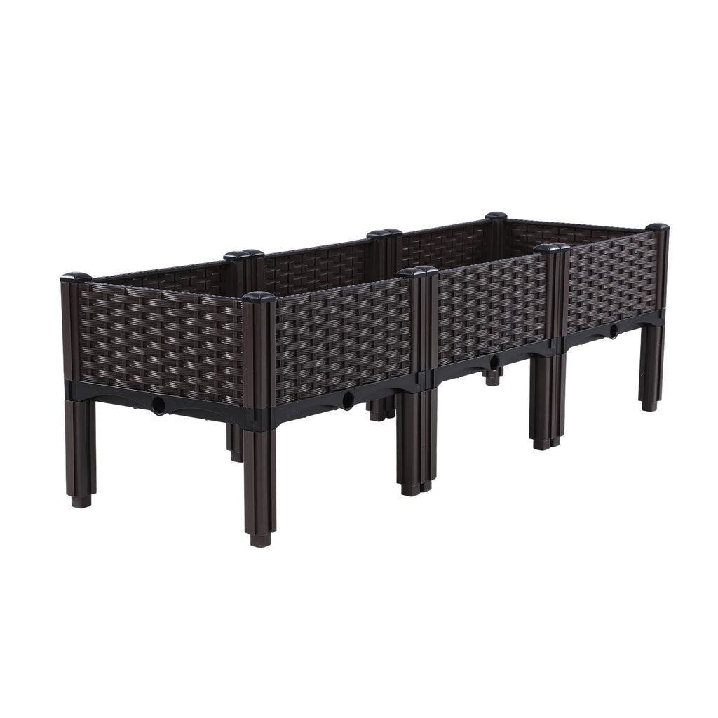 Plastic Raised Garden Bed with Legs Raised Planter Box Elevated Planting Container for Gardening Vegetables Fruits Flowers