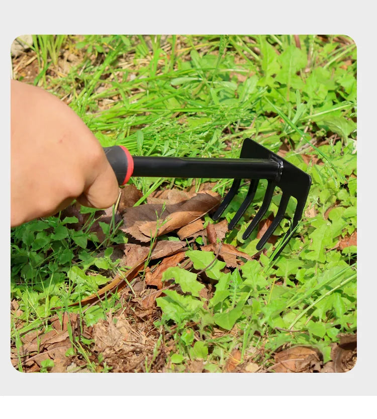 2 In 1 Heavy Duty Hoe Shovel Set Garden Tools for Digging Weeding Loosening Soil Ideal for Balcony Planting Vegetable Flower Gar