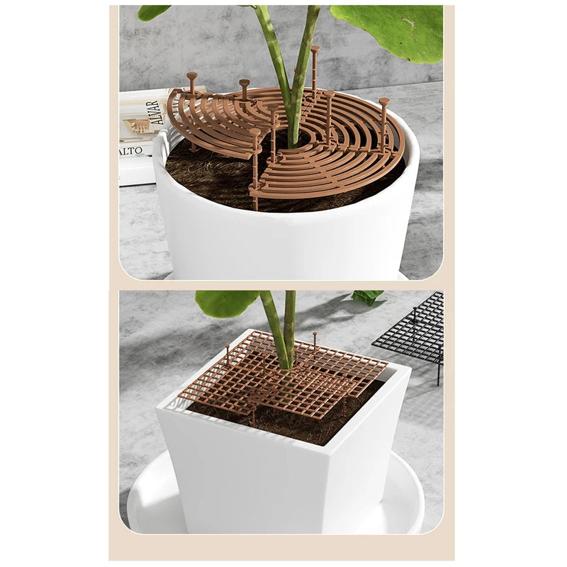 Flower Pot Cover Plant Pot Grid Flower Pot Cover Garden Plant Pot Soil Guard Cover Plant Protector Grid Protection Accessories