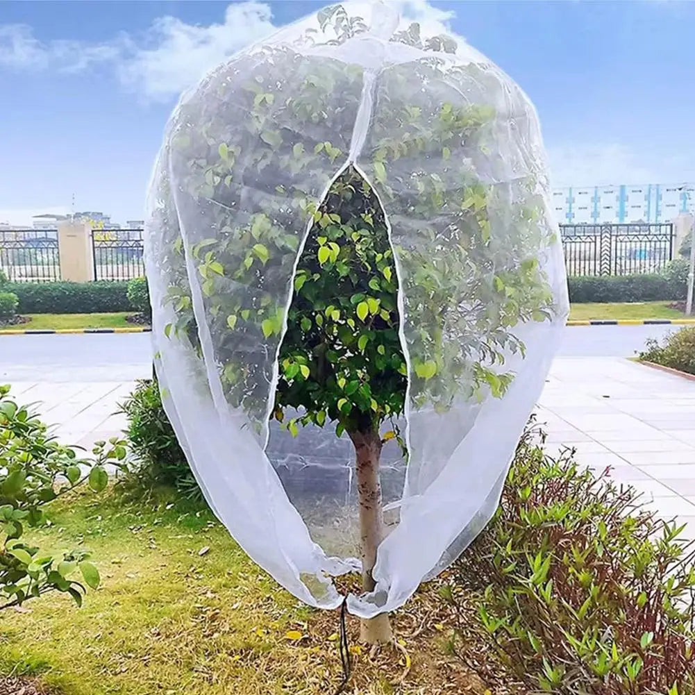 Insect Netting Cover for Plants with Zipper & Drawstring Breathable Anti-Bug Mesh for Garden Vegetables, Trees & Potted Plants