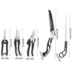 Complete Gardening Kit with 5 Essential Tools; Pruning Shears, Foldable Sawi Scissors, Plant Cutter