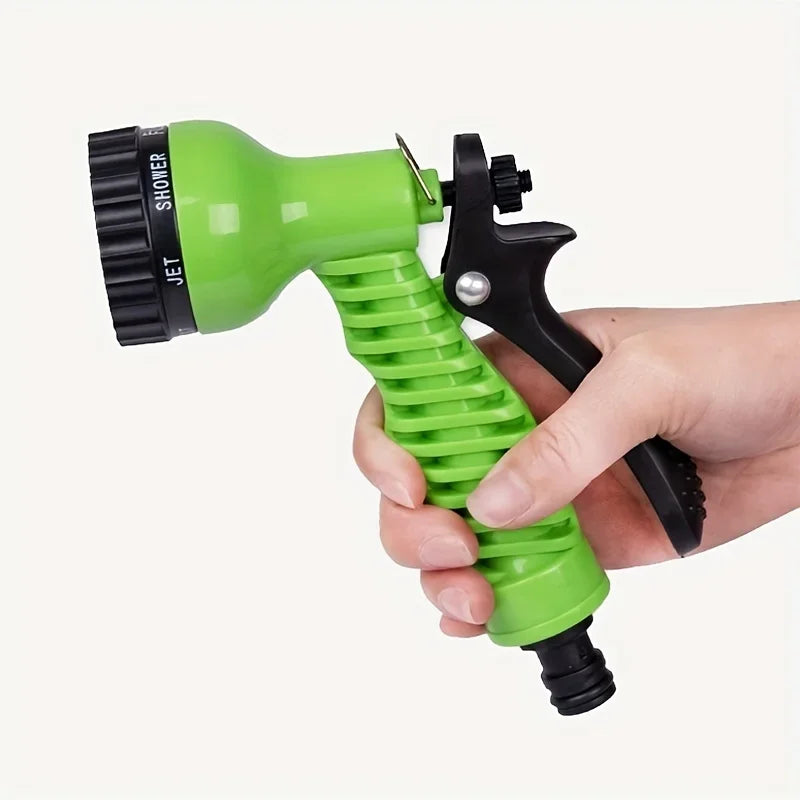 Garden Irrigation Water Pipe Sprinkler Head With 7-Function Nozzle Hose, Car Cleaning Spring Pipe, Plastic Hose Cleaning Tool