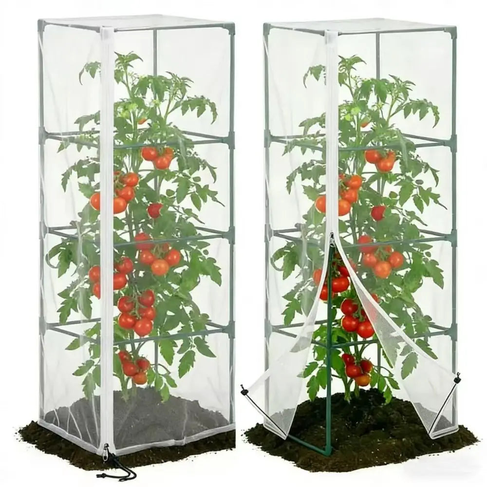 Portable with Zipper Mesh Plant Covers Reusable Protection Insect Netting Stackable Plant Protectors Greenhouse
