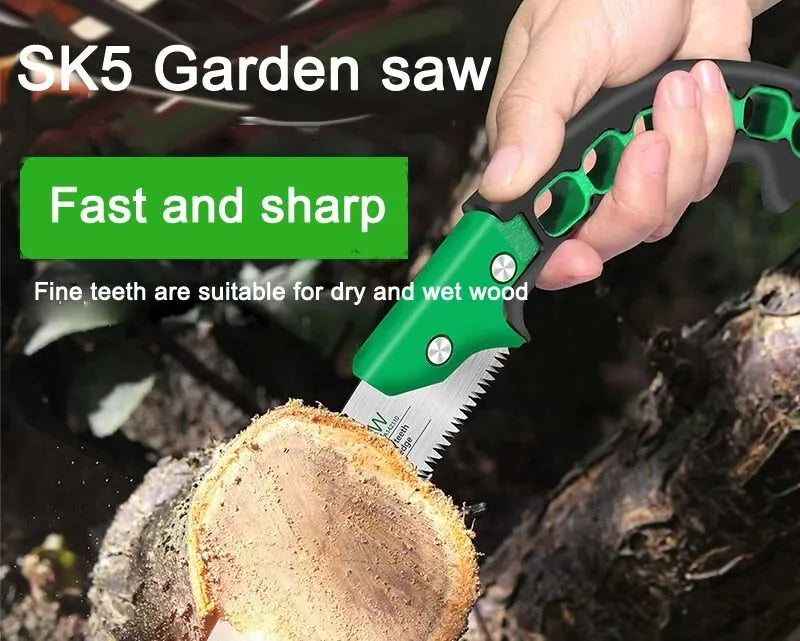 LAOA SK5 Garden Saw Hand Saw Household Saw Small Handle Manual Saw 11 Fine Tooth Saw 250mm for Woodworking Pruning