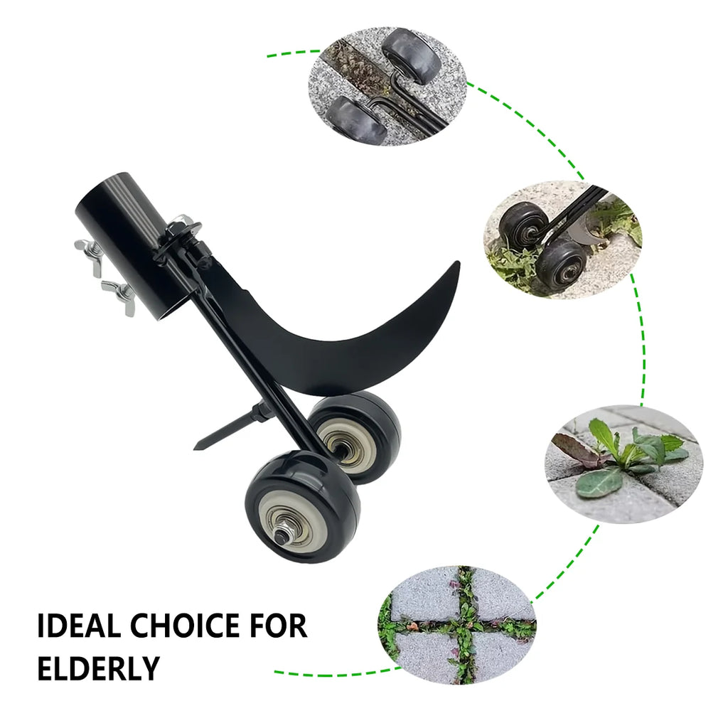 Weed Remover Set with Roller Manual Weed Remover No Need to Bend Over for Garden/ Sidewalk/ Driveway Cracks Elderly