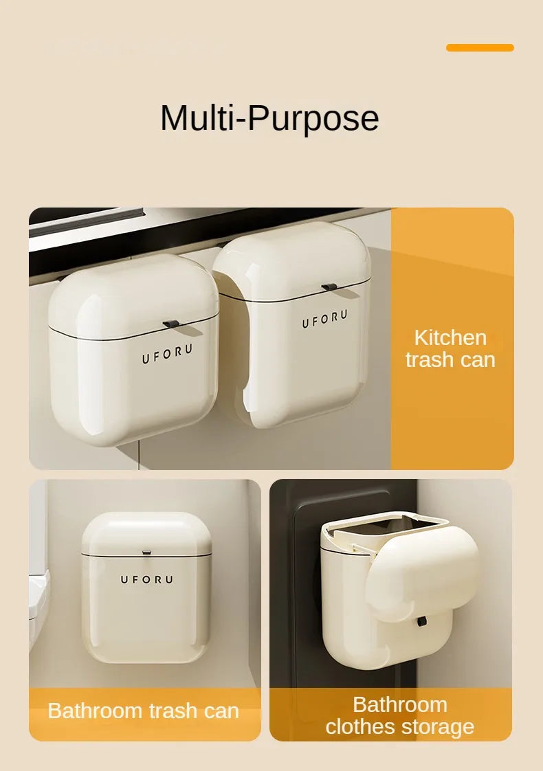 12L/9L DIY Compost Bin Kitchen for Countertop or Under Sink, Hanging Small Trash Can with Lid, Garbage Can for Cabinet Door