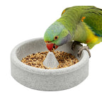 Bird Feeders for Outdoors | Round Small Stone Weatherproof Dish | Backyard Bird Feeder | for Water Pet Finch Parrots Watching